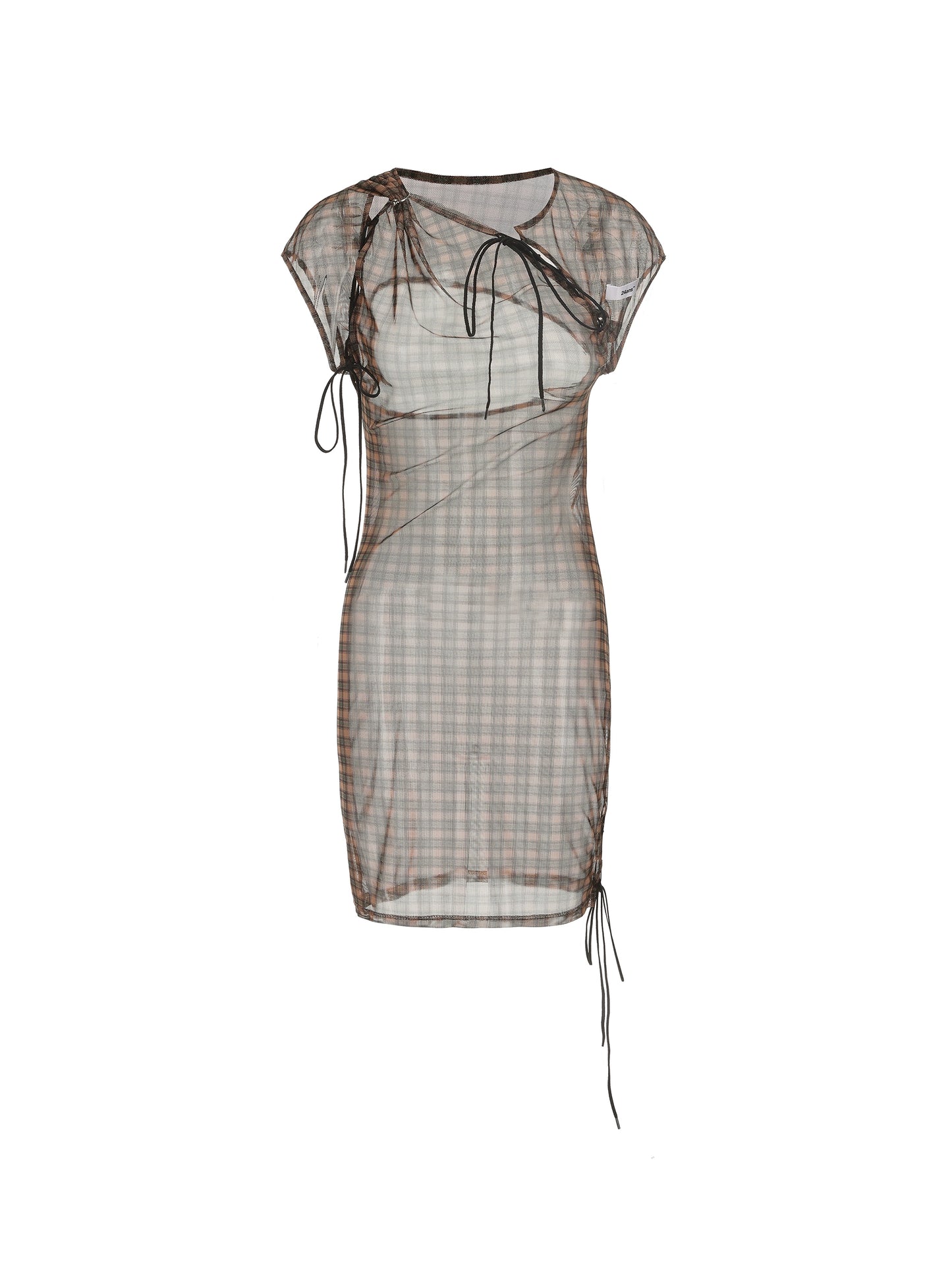 Thin Sheer Plaid Mesh Dress | Great for Date Parties