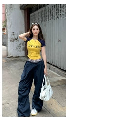 [Happy Oxygen] High-Waist Lightweight Wide-Leg Pants - Summer Casual Work Style