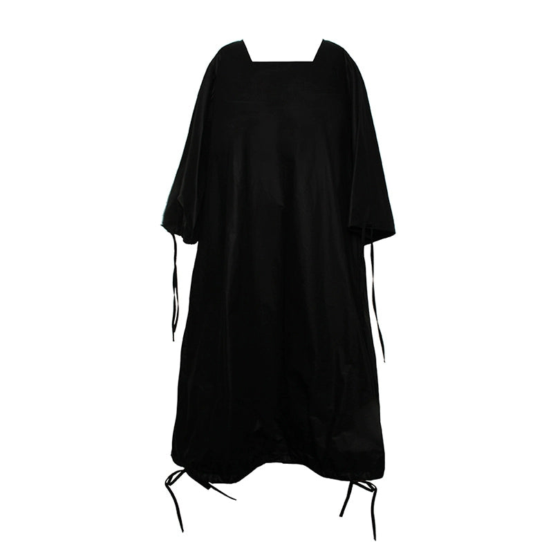 Square Necked Shirt Skirt with Irregular Sleeves and Back
