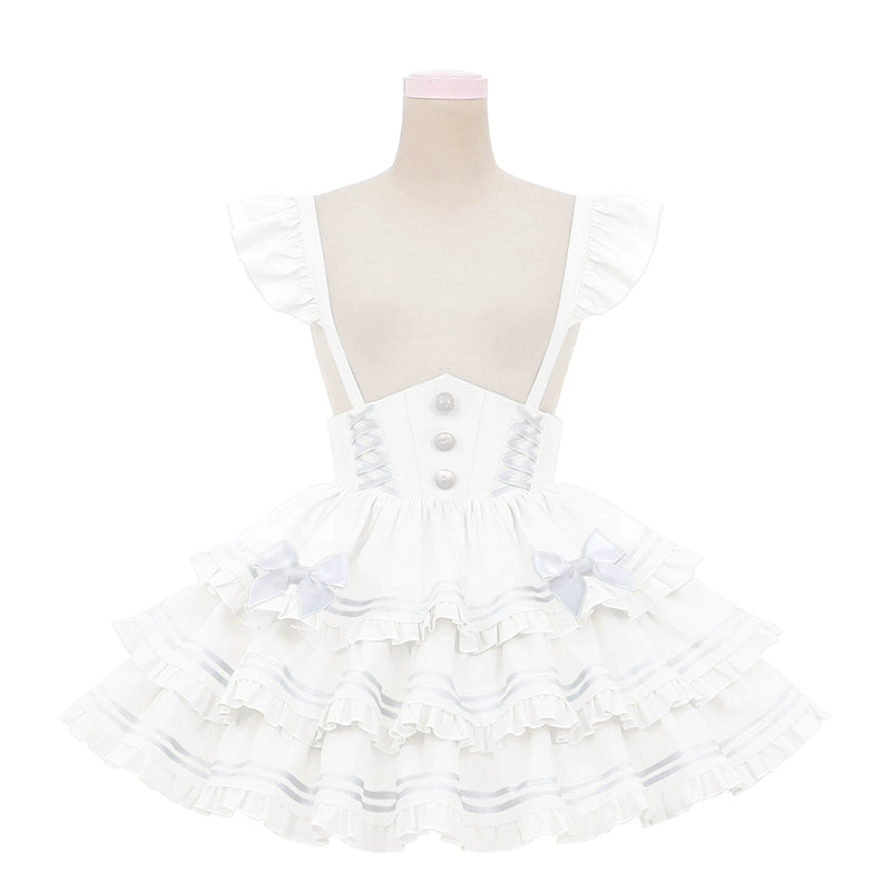 Lolita Sea Salt Cake Collar Top + Strap Skirt