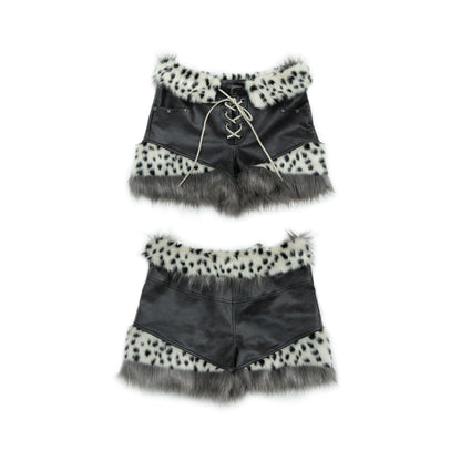 Harajuku Leopard Plush Punk Shorts