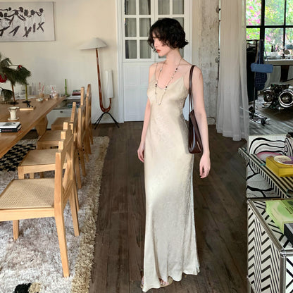 Mountain Wild Spring Jacquard Silk Dress
