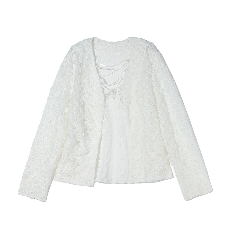 Original Rose Lace Hollow Cardigan - Autumn