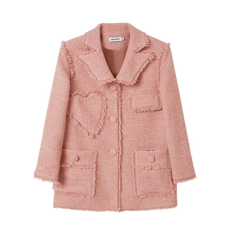 Abito collare rosa -mall fragrante cappotto