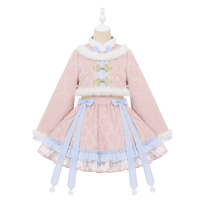 Lolita Lantern Chinese Faux Two-Piece Waist Dress