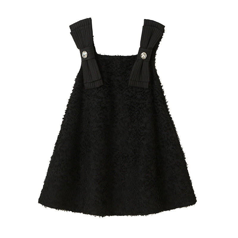 Bow Black Strap - Plush Flower Dress