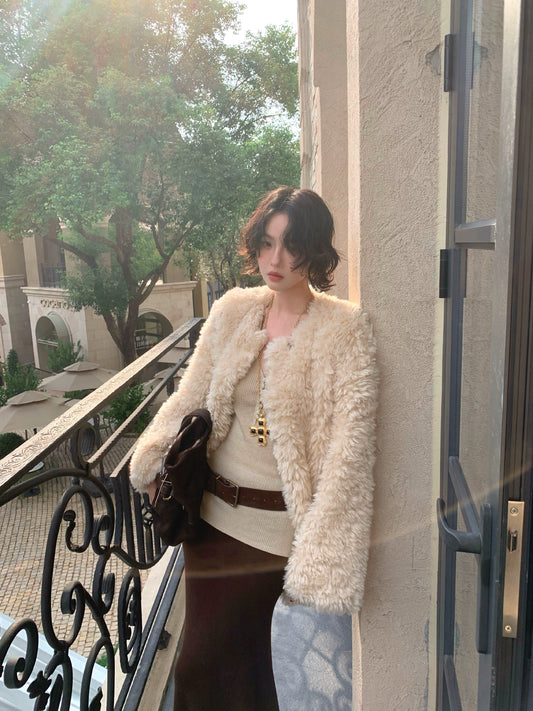 Imitation Lambswool Jacket – Hong Kong Retro Autumn/Winter Soft Outerwear