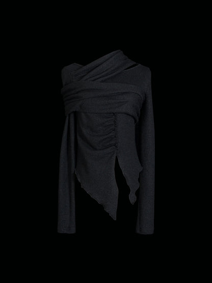 Pull de laine de cou enveloppez: automne / hiver