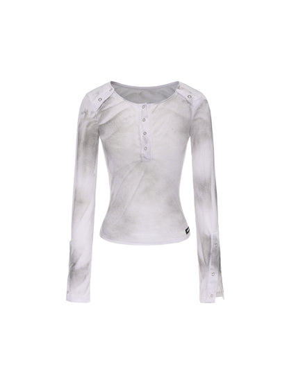 Chic Distressed Appeal | Lightweight Long-Sleeve T-Shirt