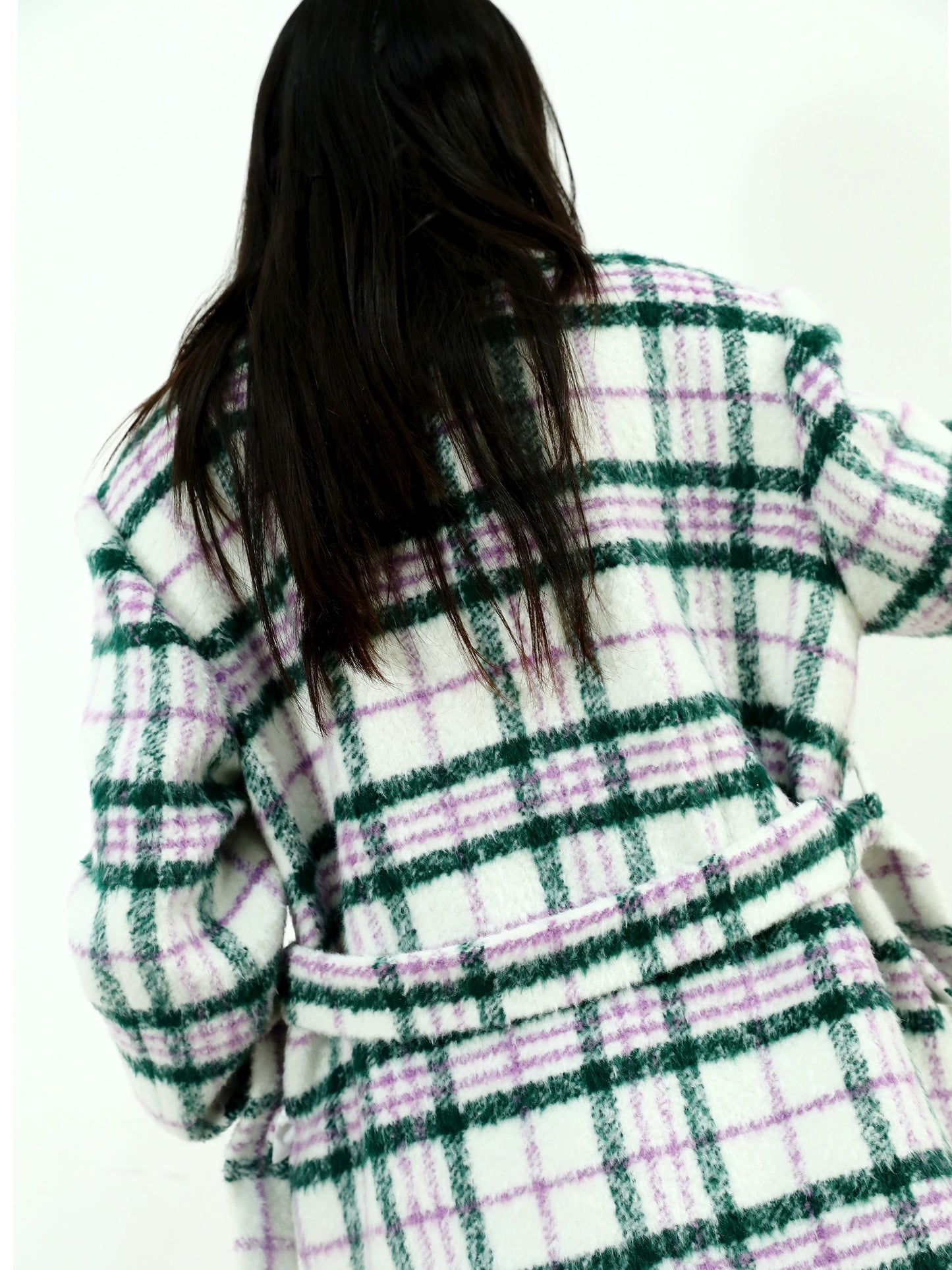 Plaid New Chinese Style Button Woolen Jacket