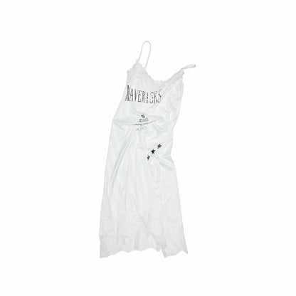 Satin Lace Panel Slip Dress