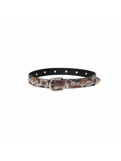 Camouflage Studded Leather Belt