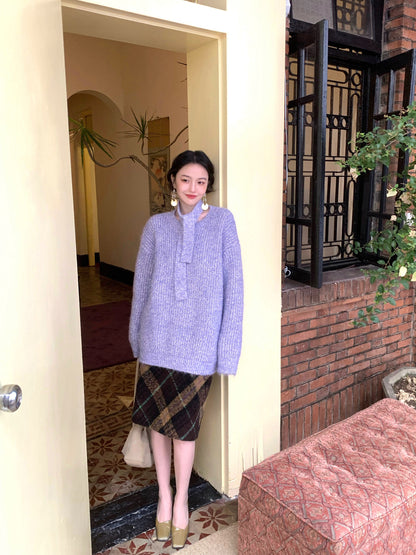 Pear Blossom Dream Soft Knit Sweater with Scarf
