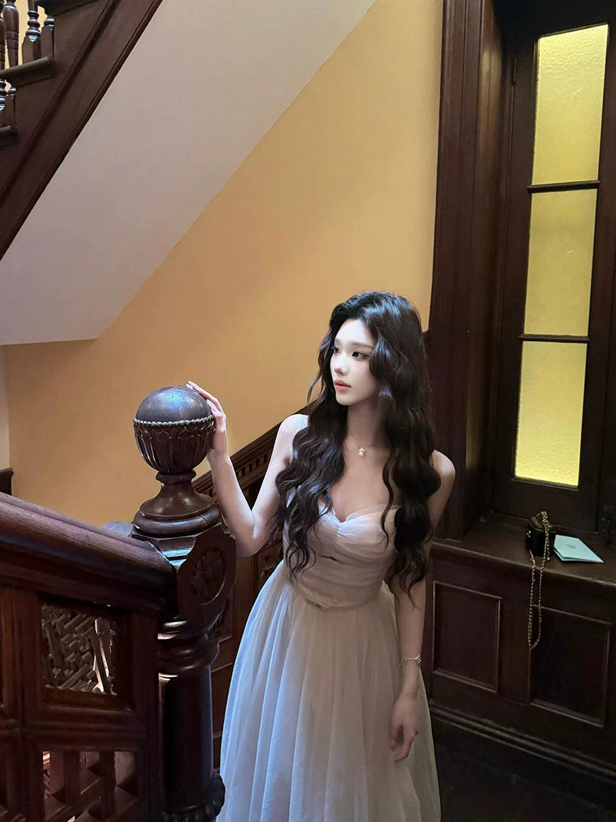 French Princess Slip Dress – Luxe Mesh Birthday Party Gown