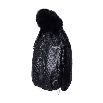 Fox Fur Split Hat Cotton Jacket