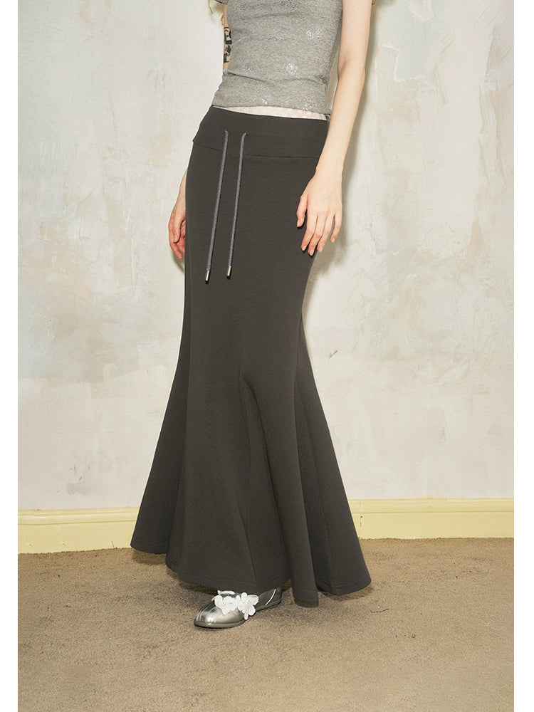 Lace Waist Fishtail Skirt