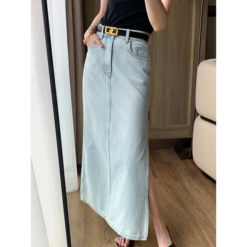 High Waist Denim Skirt 'Summer