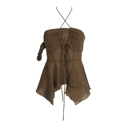 Niche Brown Neck Strap Vest: Summer