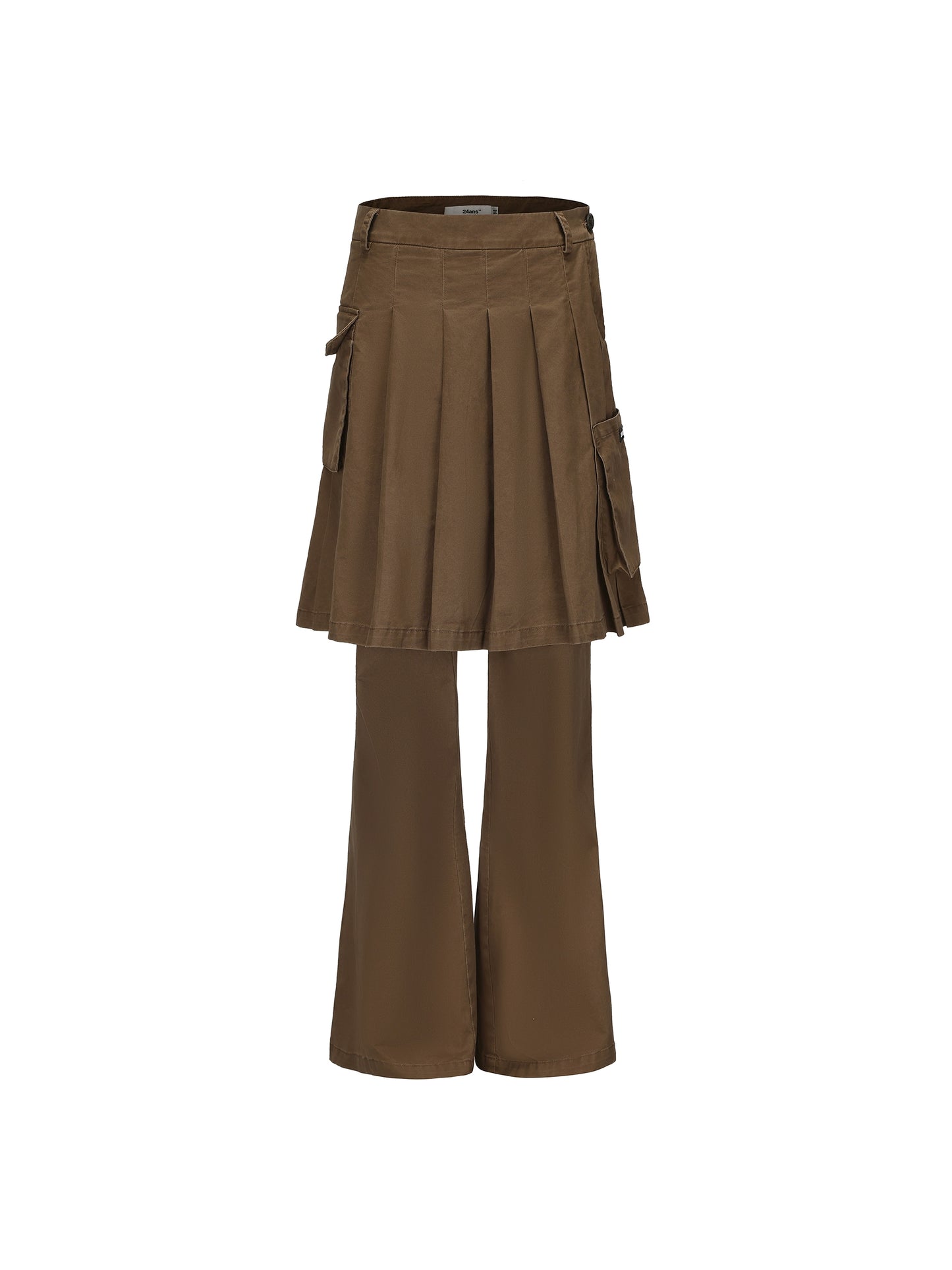 Flattering Silhouette | Faux Two-Piece Pleated Flare Skirt Pants