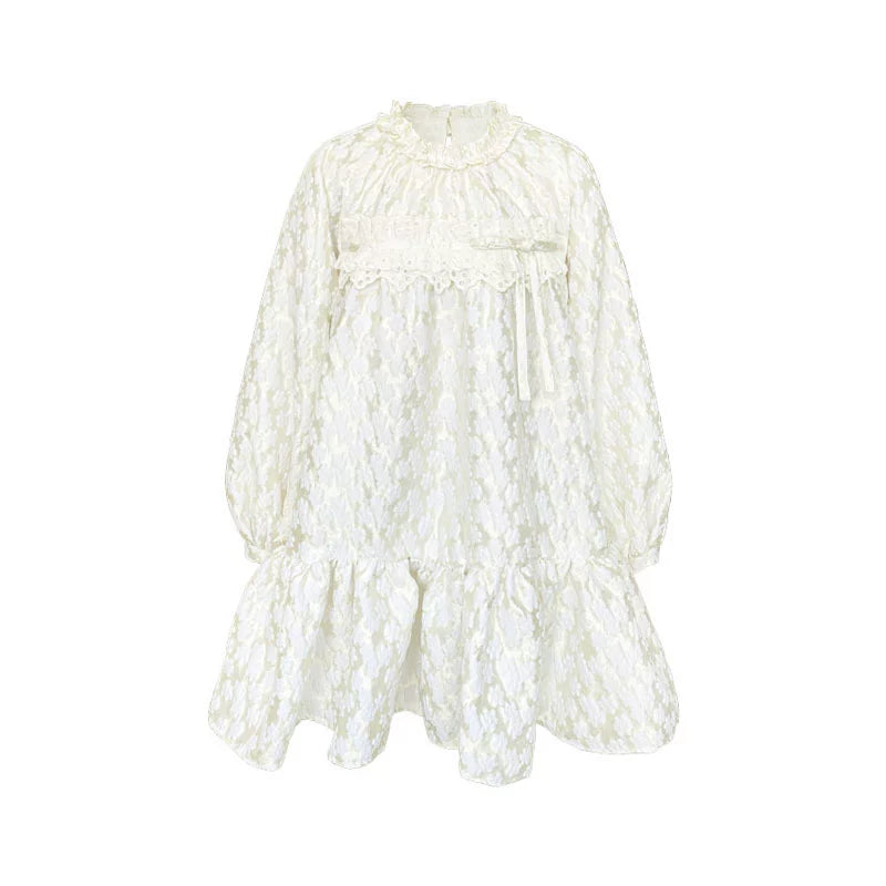 White Lace Bow Doll Dress