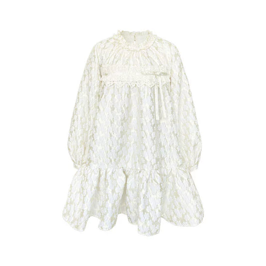 White Lace Bow Doll Dress
