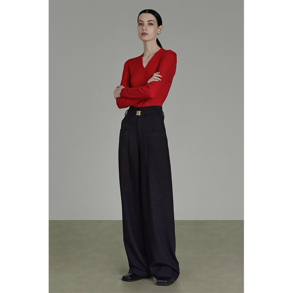 Metal Lock Wide Leg Pants