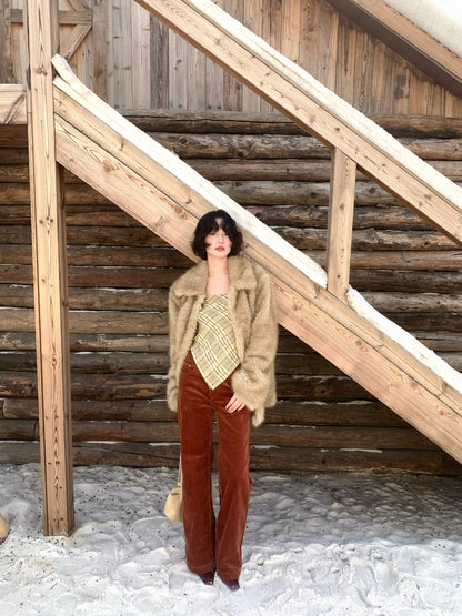 Luxe Eco Fur Coat with Classic Lapel