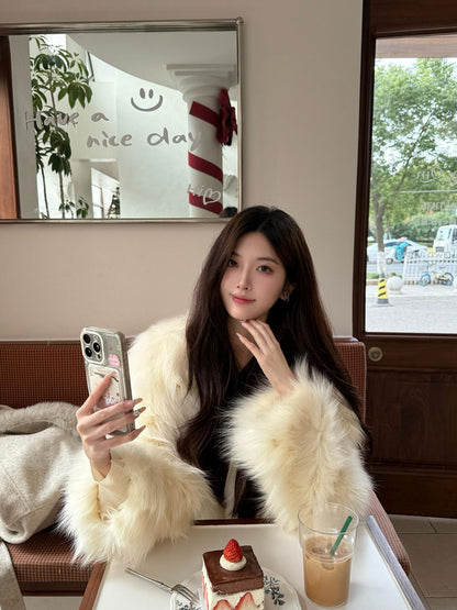 High-End Faux Fur Coat – Celebrity-Inspired Winter Fashion