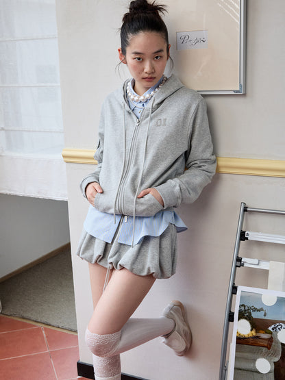 Shell Buckle Asymmetric Shirt