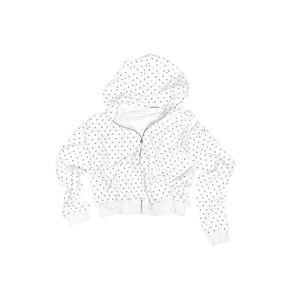 Cat Paw & Polka Dot Hoodie Set – Long and Short Layered Sweatshirt + Pants Suit