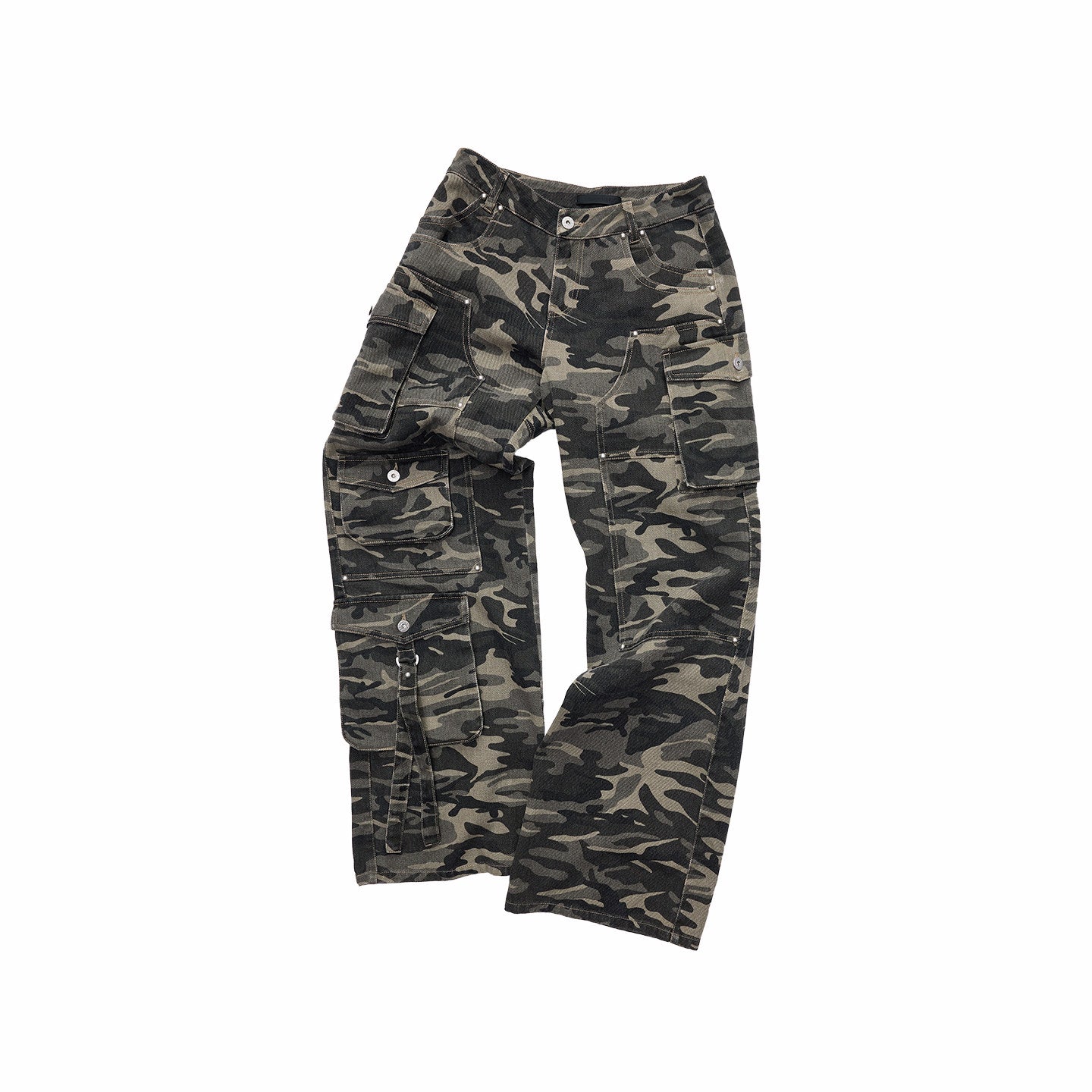 Camouflage Workwear Wide-Leg Pants
