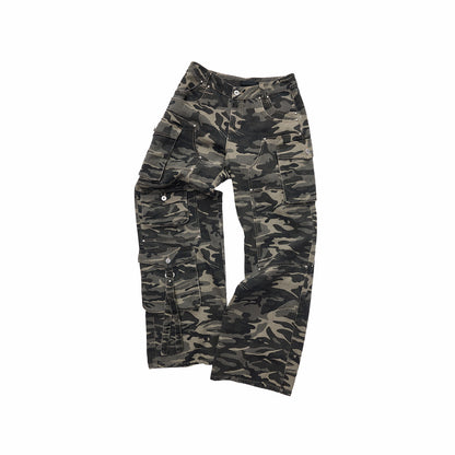Camouflage Workwear Wide-Leg Pants