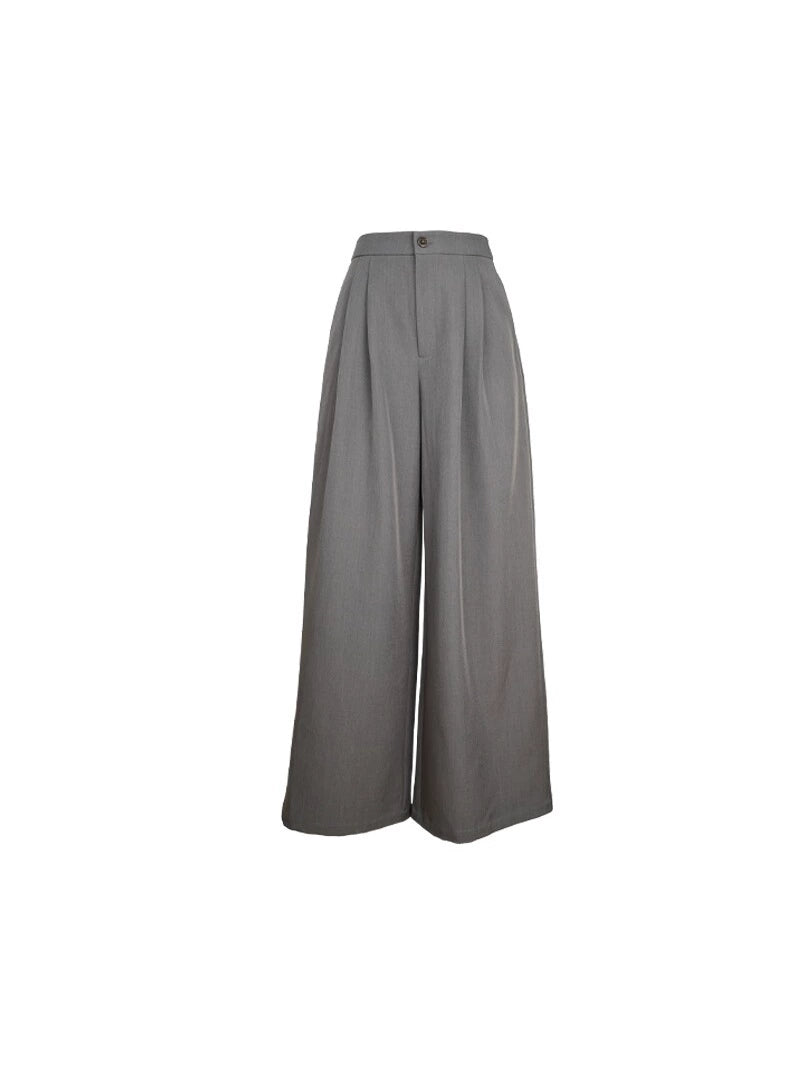 Wide-Leg High-Waisted Suit Trousers