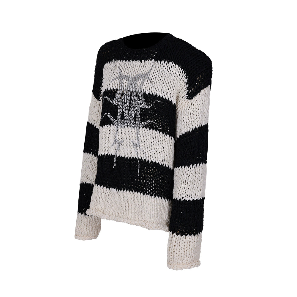 B&W Stripe Shoulder Sweater