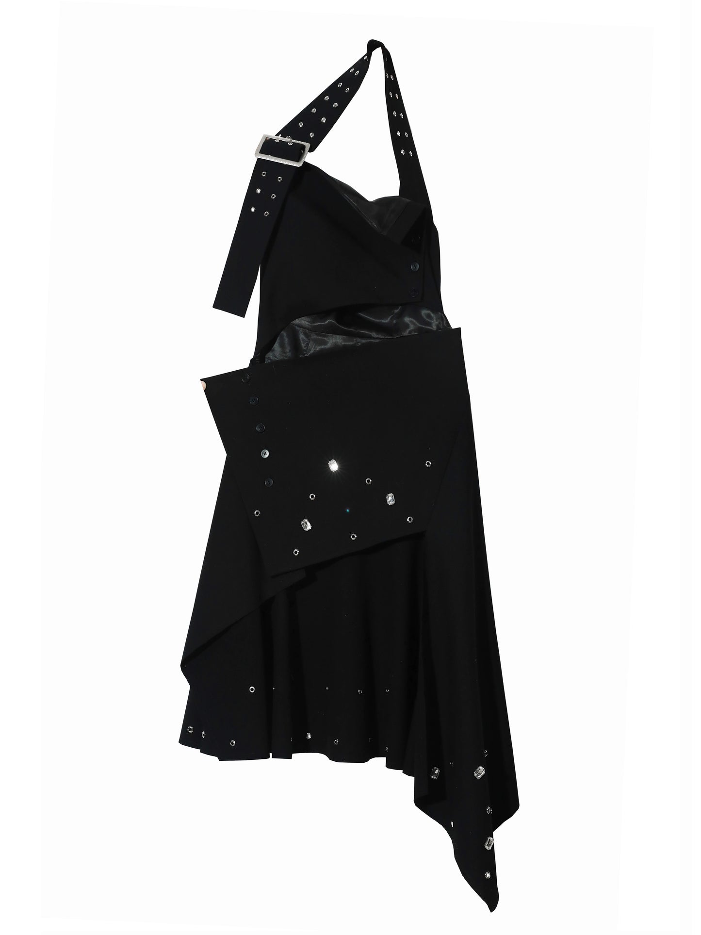 Bright Diamond Rivet Two Wear Irregular Skirt
