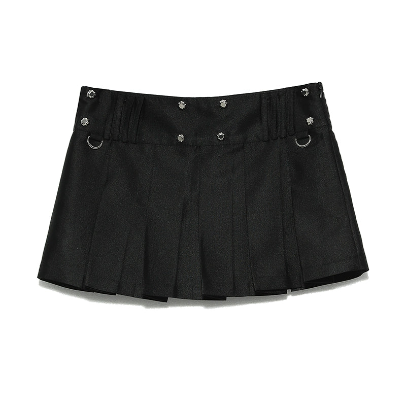 Punk Rivet Metal Waist Skirt