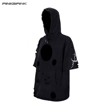 3D-Cut Ripped Hollow Y2K Unisex Electric Moon Sweatshirt