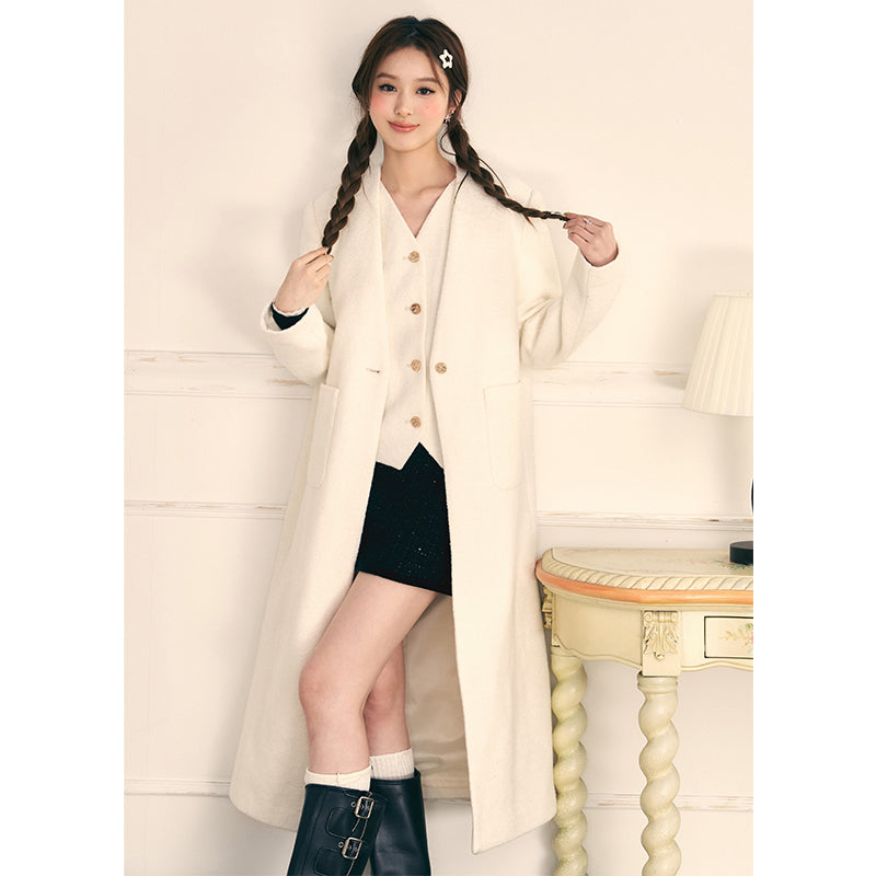 Collar Vest Woolen Coat