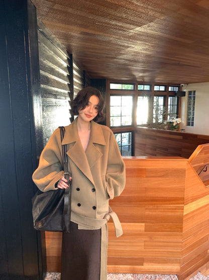 Wool & Alpaca Cropped Jacket – Hong Kong Retro Fall/Winter Outerwear