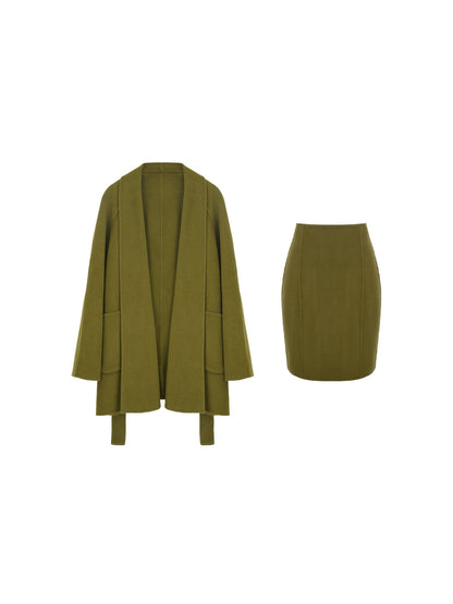 Qiulin Wool Jacket & Skirt Set