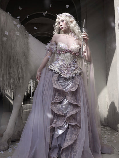 Lace Fairy Maxi Skirt | Couture Single-Layer Princess Skirt