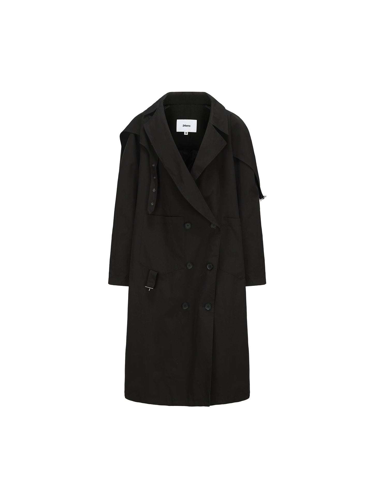 Double Breasted Buckle Strap Trench Coat