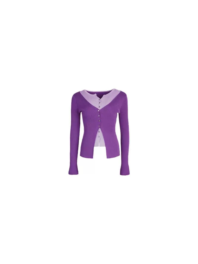 Double-Layer Wool Knitted Cardigan with a Floral Dream Theme