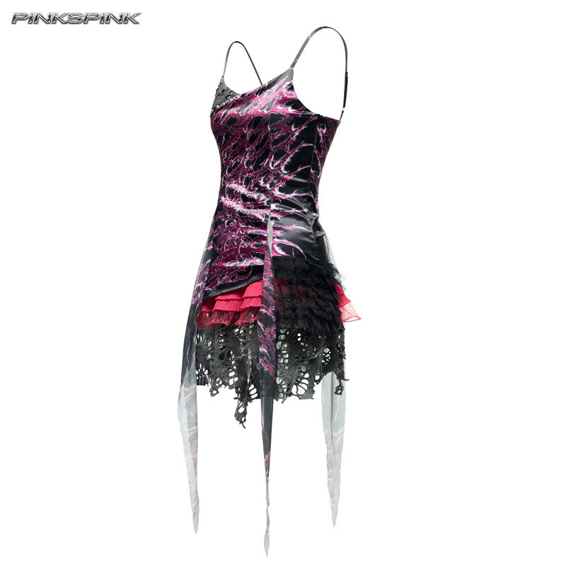 Future Punk Digital Dress – Y3K Reimagined Rock Hot Girl Silhouette