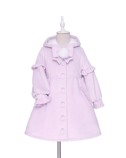 Children's 3D Rabbit Ear Tweed Coat