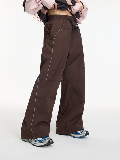 Nylon à rayures réfléchissantes - Pantalon sportif rétro-bella