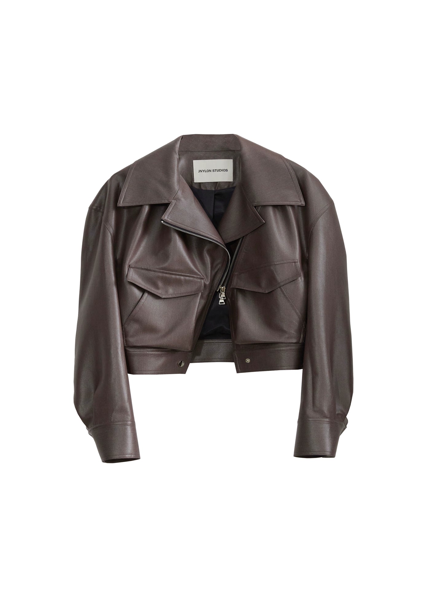 Veste en cuir PU cool café caramel