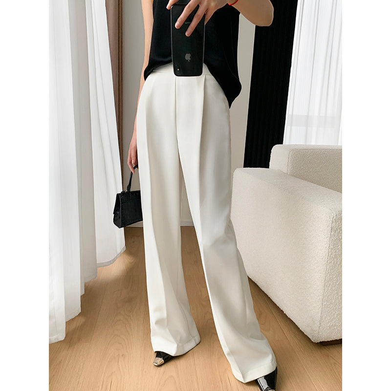 2023 Fall White Wide Pants