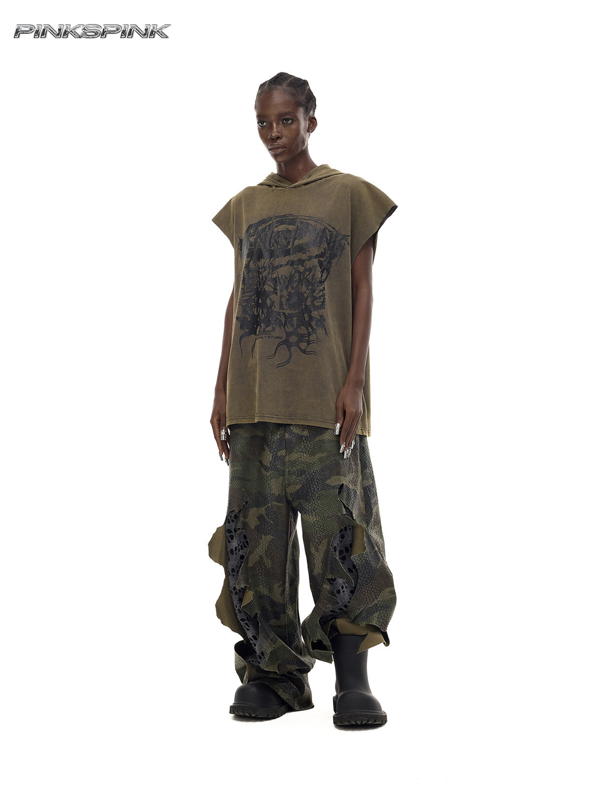 Cosmic Vortex Sleeveless Hooded Y3K Unisex Sweatshirt