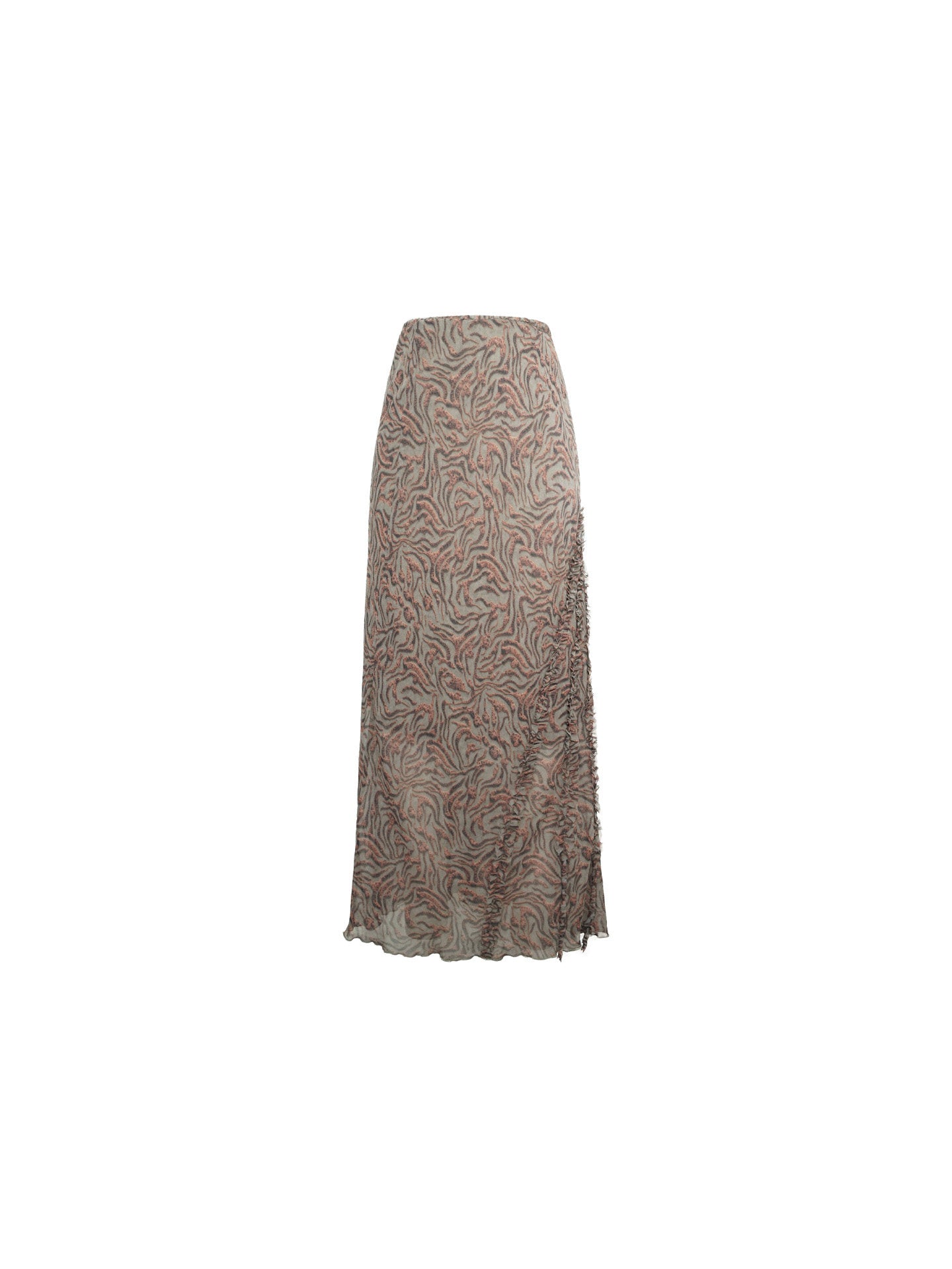 Printed High-Waisted Fishtail Skirt